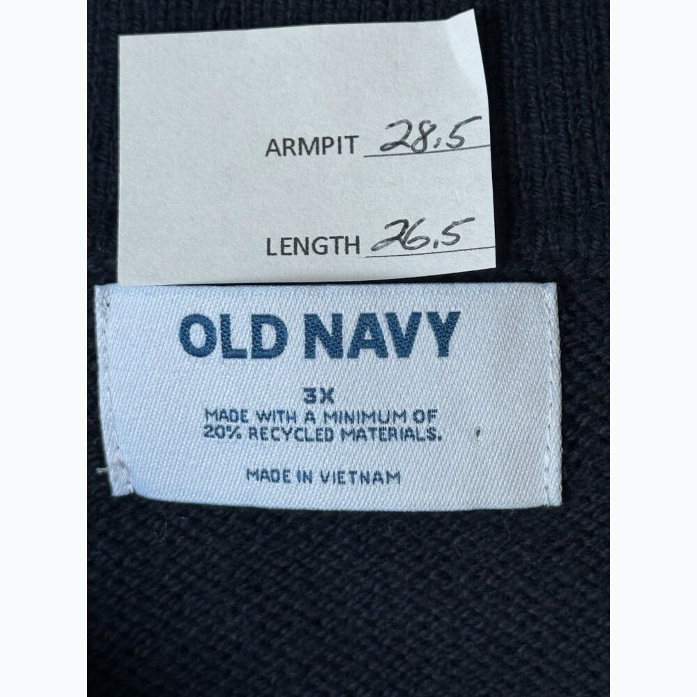 Old Navy Collared Stripe Navy White Sweater Women’s 3X Pullover Preppy Coastal - Picture 2 of 10